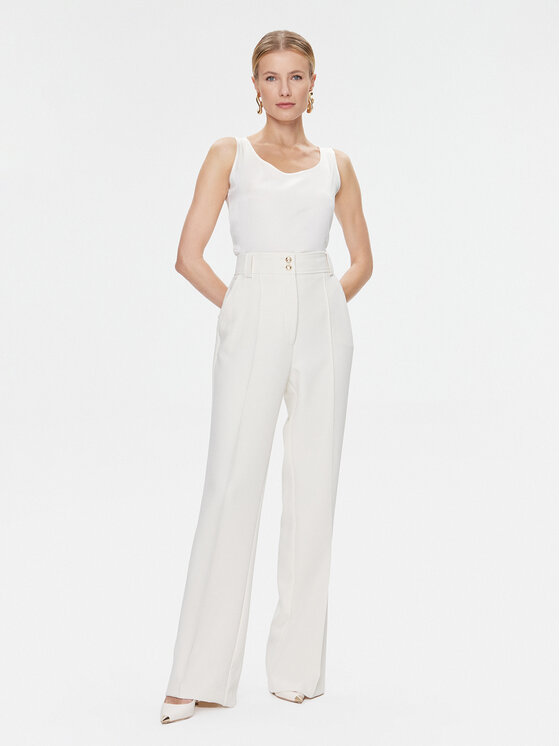 Babylon Babylon Pantaloni din material S00534 Écru Regular Fit