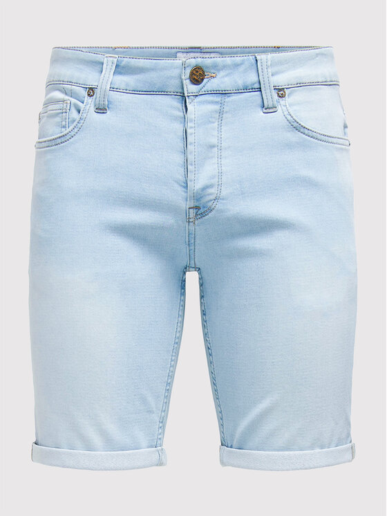 Only & Sons Only & Sons Pantaloni scurți de blugi Ply 22018587 Albastru celest Regular Fit