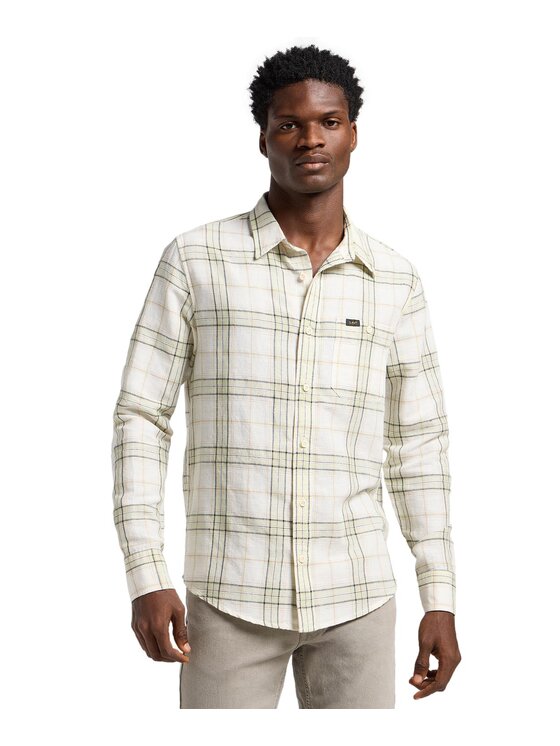 Lee Lee Koszula 112363903 Zielony Regular Fit