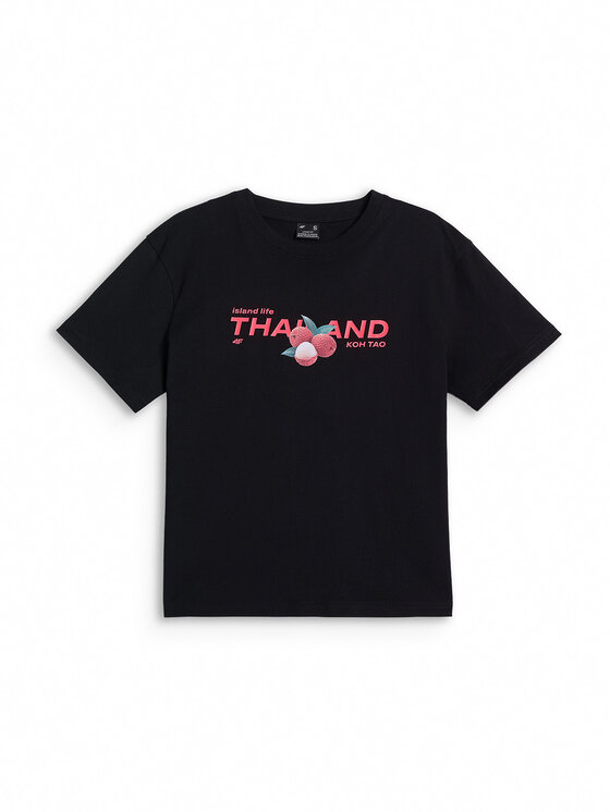 4F 4F T-Shirt T-SHIRT GALLERY Czarny Loose Fit
