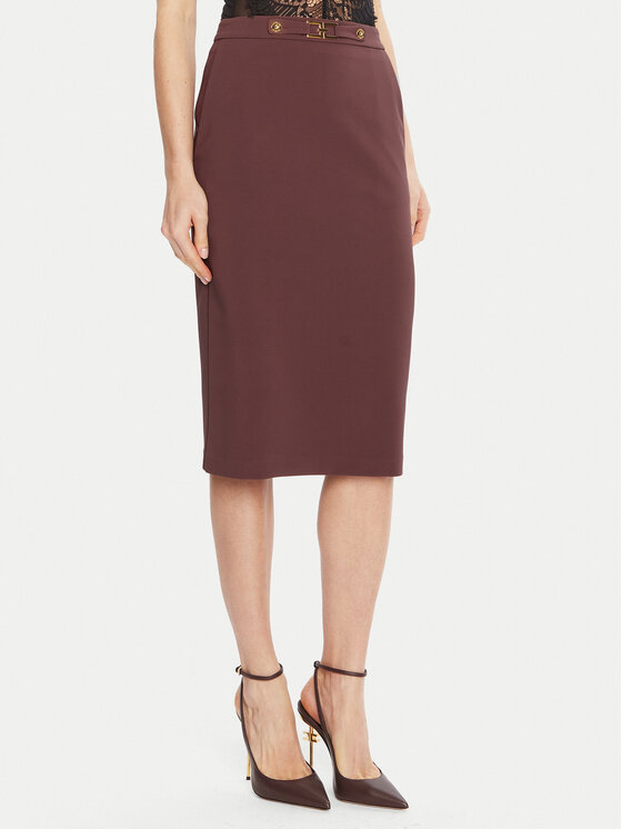 Elisabetta Franchi Spódnica ołówkowa GO-137-56E2-V320 Bordowy Regular Fit