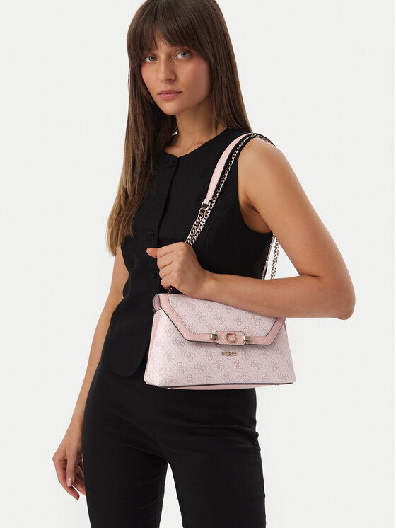 Guess Ročna torba Lindsey HWSG97 49210 Svetlo rožnata