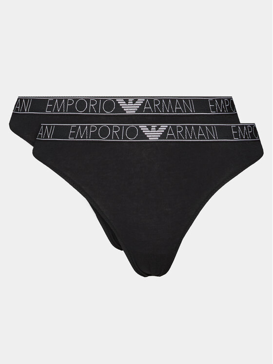 emporio armani underwear lot de 2 culottes classiques 163334 4r223 00020 noir