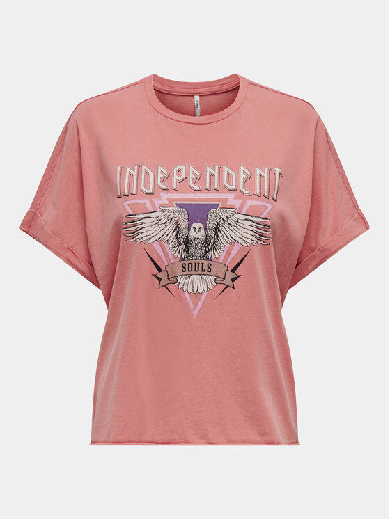 ONLY ONLY Тишърт Lucy 15316637 Розов Regular Fit