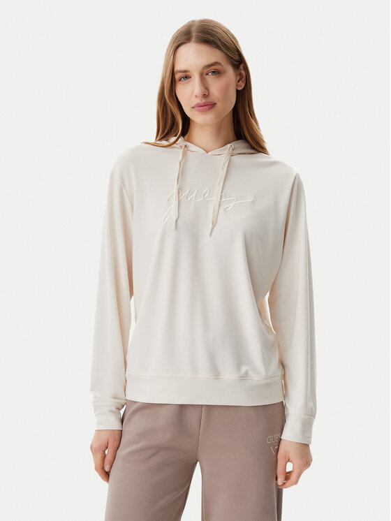 Guess Guess Majica dugih rukava O5GQ00 KCQP2 Écru Regular Fit