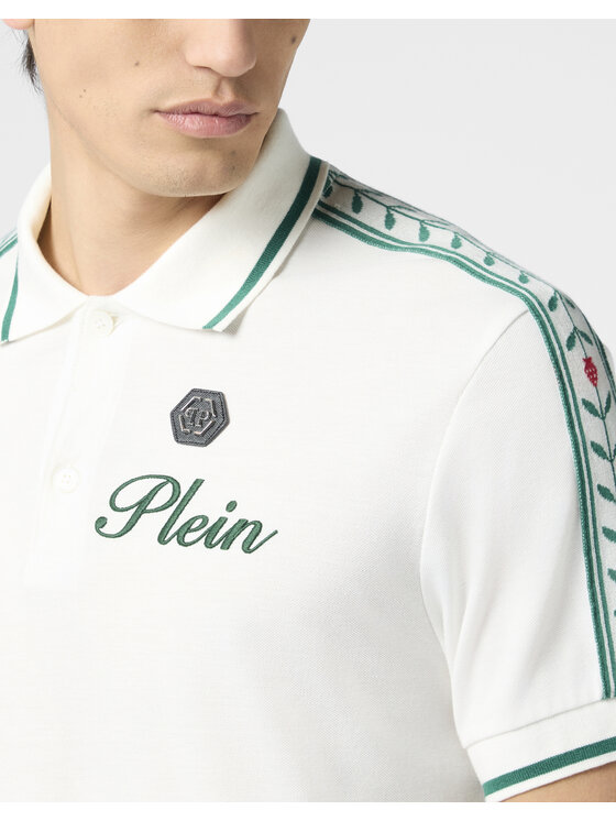 PHILIPP PLEIN PHILIPP PLEIN Polo 30546 Biały Slim Fit