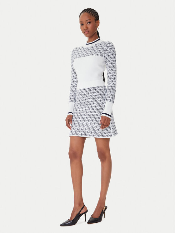 Guess Guess Tiesus sijonas W5BD81 Z3JD2 Écru Slim Fit