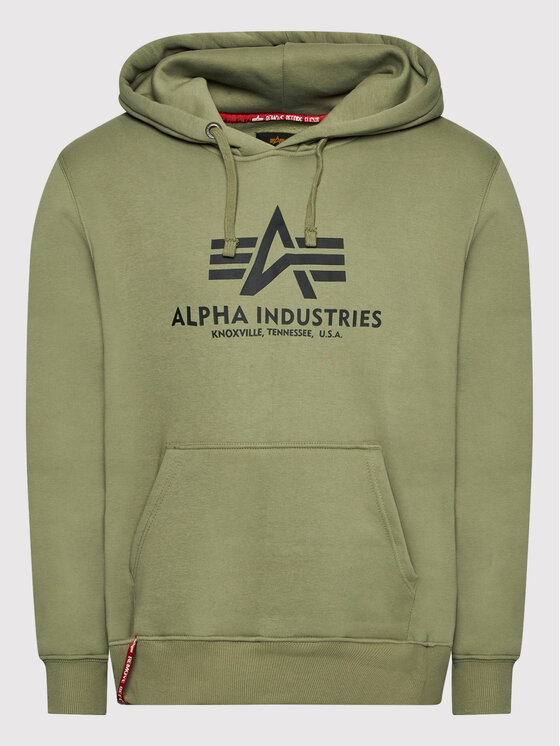 Alpha Industries Alpha Industries Džemperis ar kapuci Basic 178312 Zaļš Regular Fit