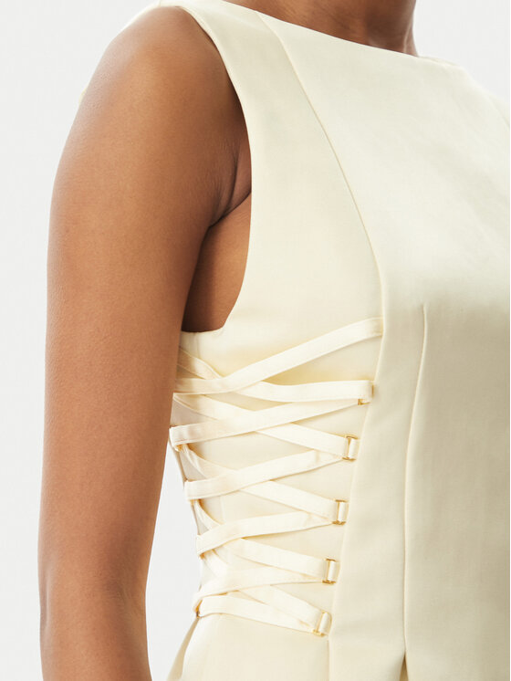 Elisabetta Franchi Elisabetta Franchi Коктейлна рокля AB-772-51E2-DC7 Жълт Slim Fit