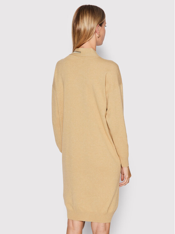 Peserico Peserico Sukienka dzianinowa S92197F12K Beżowy Relaxed Fit
