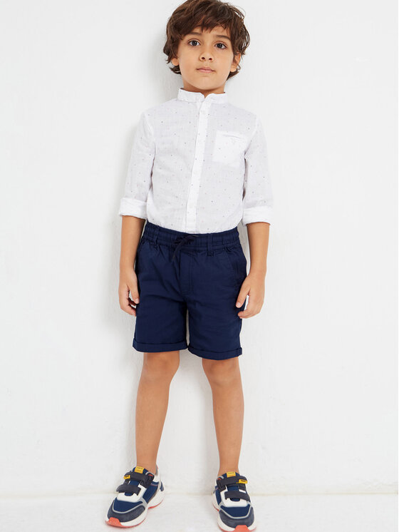 Mayoral Mayoral Set Hemd und Stoffshorts 3242 Dunkelblau Regular Fit