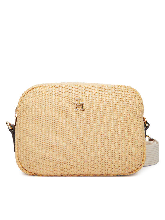 Tommy Hilfiger Tommy Hilfiger Geantă Popette Camera Bag Raffia AW0AW18525 Bej