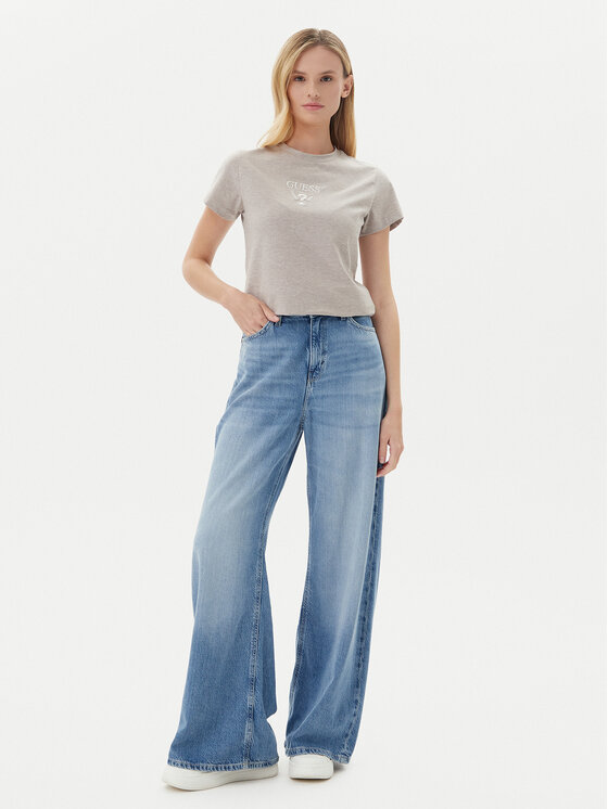 Guess Guess T-Shirt V4YI21 KCDH1 Šedá Slim Fit
