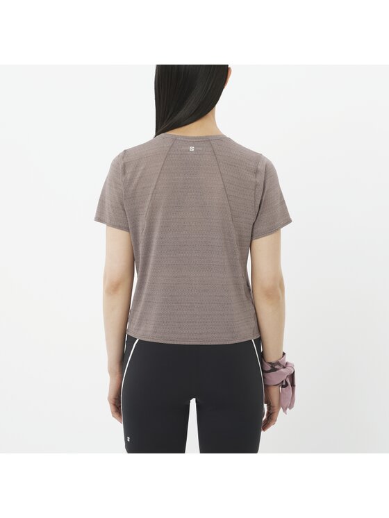 Salomon Salomon Koszulka techniczna SHAKEout AIR CROPP SS TEE W Brązowy Cropped Fit