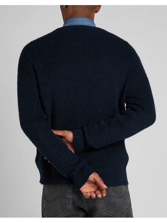 Lee Lee Sweter SEASONAL CREW Niebieski Regular Fit