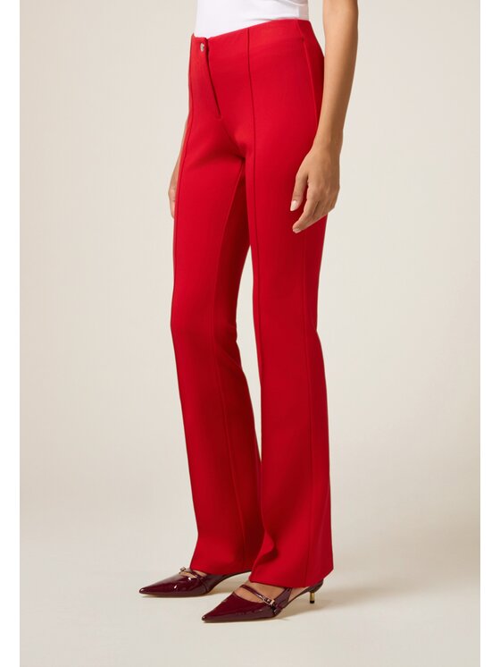 Oltre Oltre Spodnie materiałowe P070R008830N016 Czerwony Flare Fit