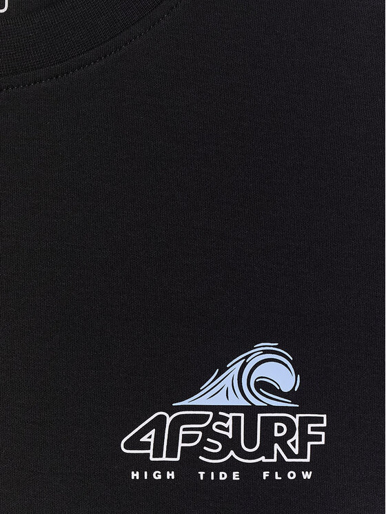 4F 4F T-Shirt CATCH THE WAVE Czarny Regular Fit