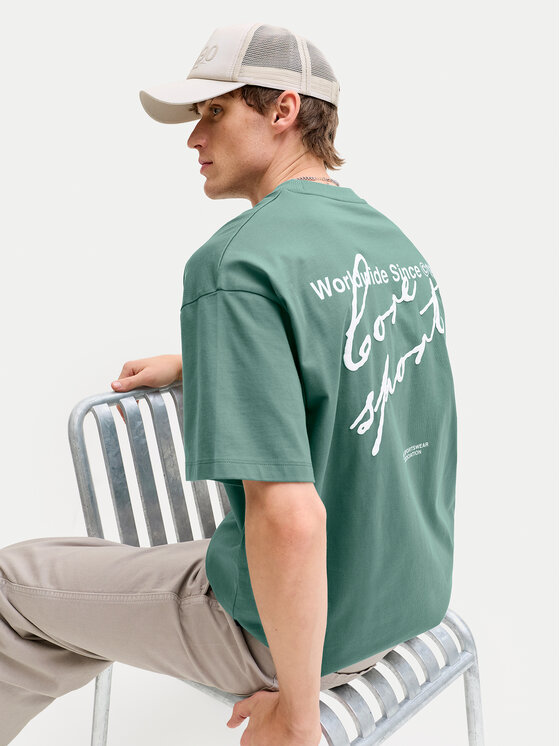 Jack & Jones Jack & Jones T-Shirt Dust 12292982 Tyrkysová Loose Leg