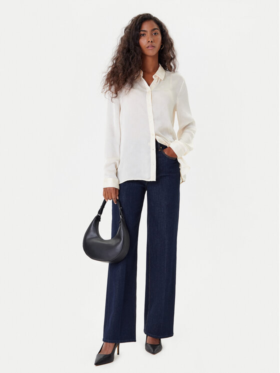 Guess Guess Hemd W5YH1A WHCR2 Écru Regular Fit
