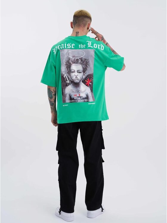 Machinist Machinist T-Shirt Koszulka Z Krótkim Rękawem Oversize Czarna Machinist Bad Angels S Zielony Oversize