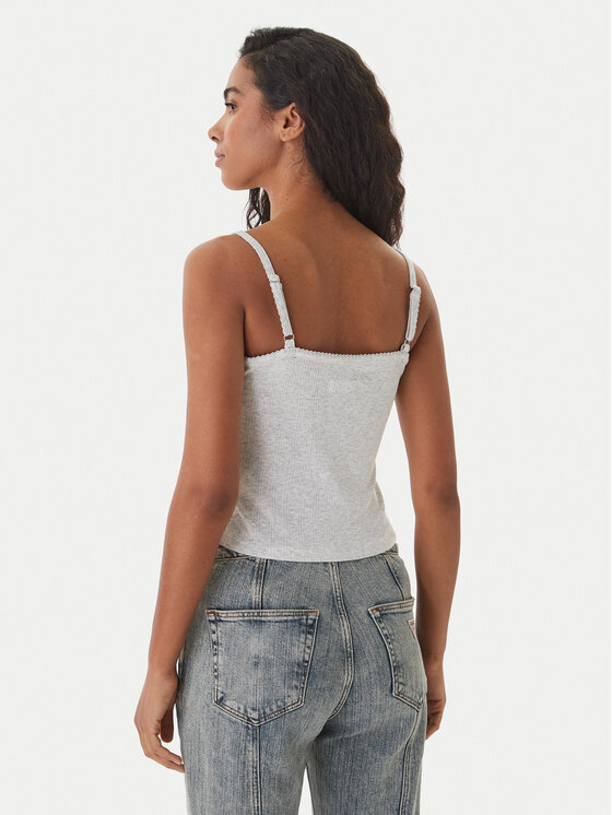 Guess Jeans Guess Jeans топ W6GPB5 KG372 Сив Regular Fit