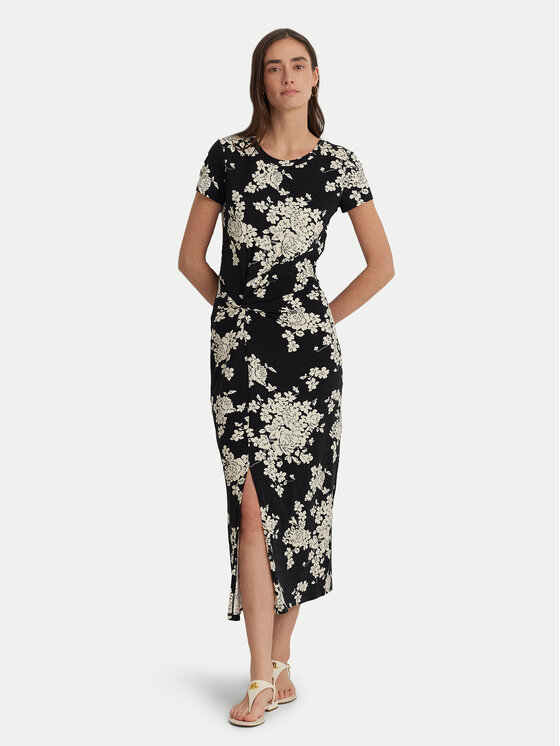 Lauren Ralph Lauren Letné šaty 250933444001 Čierna Slim Fit