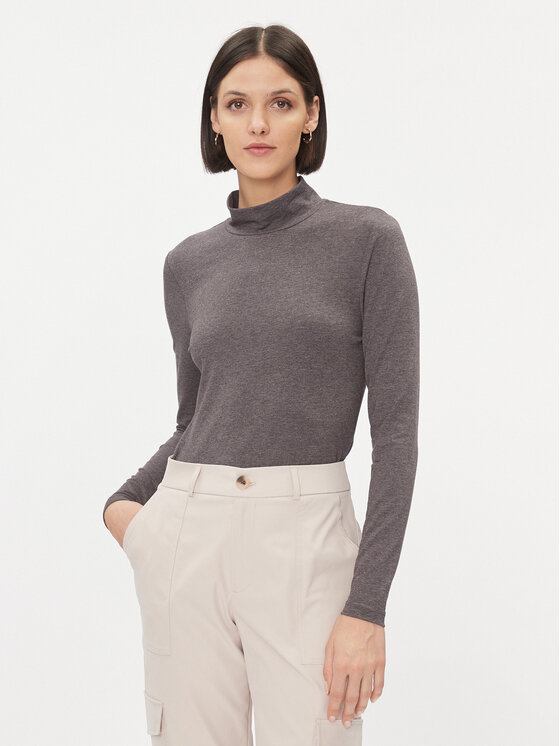 ONLY ONLY Bluză cu gât 15280335 Gri Regular Fit