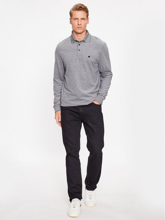 Wrangler Wrangler Polo Refined 112341118 Szary Regular Fit