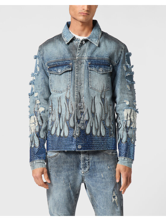 PHILIPP PLEIN PHILIPP PLEIN Giacca di jeans 21193 Grigio Regular Fit