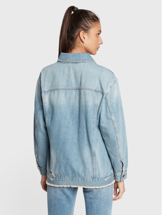 Sisley Sisley Teksajakk 27WDLN00P Sinine Relaxed Fit