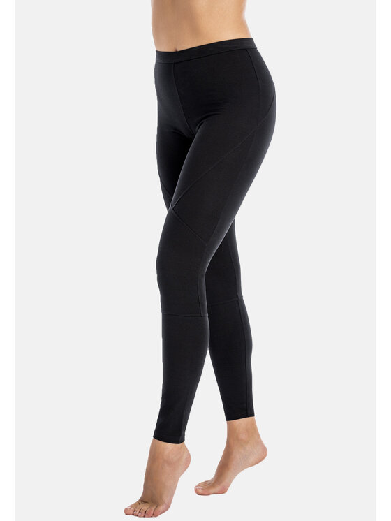 Teyli Teyli Legginsy bawełniane damskie Konni Czarny Regular Fit