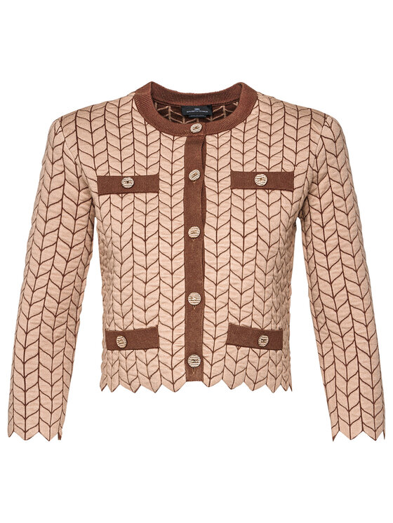 Elisabetta Franchi Elisabetta Franchi Ζακέτα MK-63S-06E2 Καφέ Slim Fit