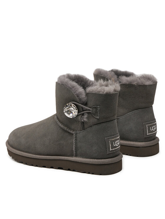 Ugg Ugg Снігоходи W Mini Bailey Button Bling 1016554 Сірий