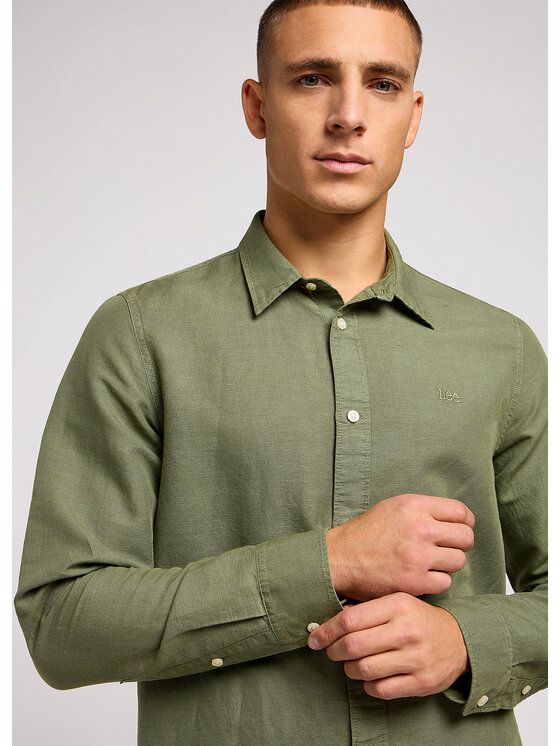 Lee Lee Camicia PATCH SHIRT IN OLIVE GROVE Verde Regular Fit