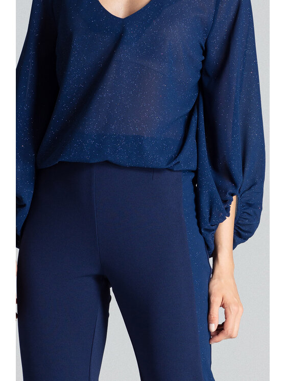 FIGL FIGL Dámské kalhoty M689 Tmavomodrá Regular Fit