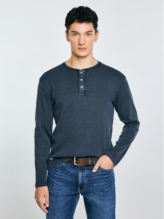 BIG STAR BIG STAR Longsleeve MERRTS Granatowy Basic Fit