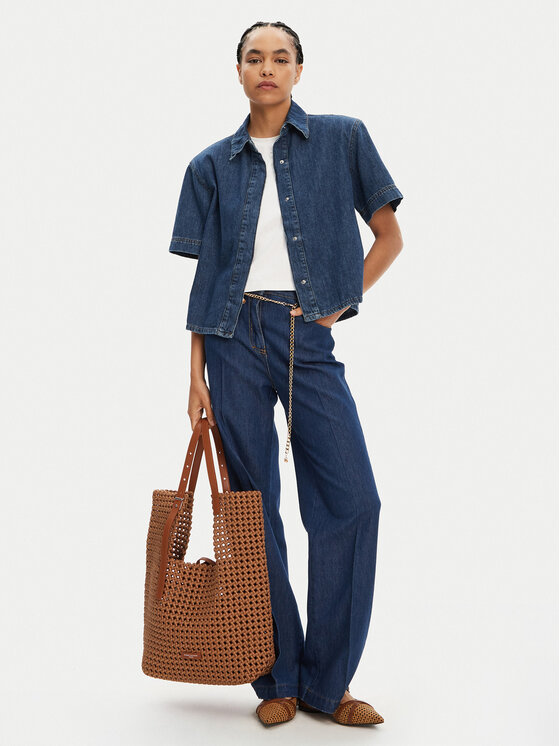 Please Please Jeans P3HUDINCBB Dunkelblau Wide Leg