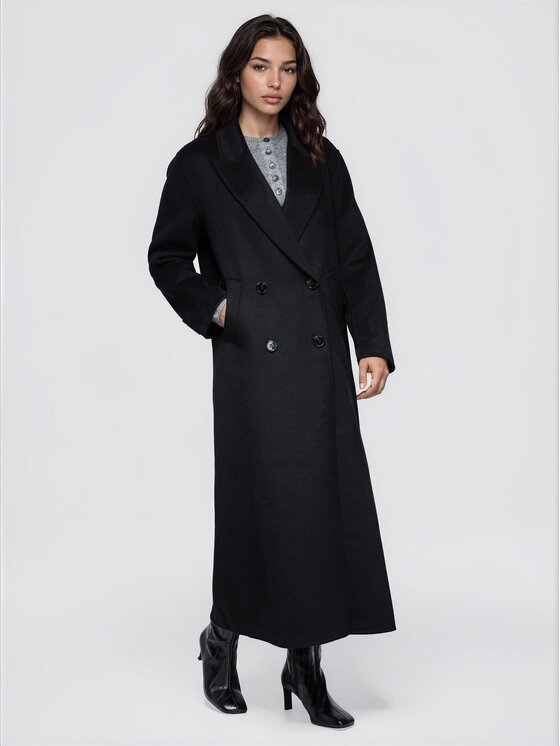 Ombre Ombre Płaszcz przejściowy OW-CT-E0029 Czarny Relaxed Fit