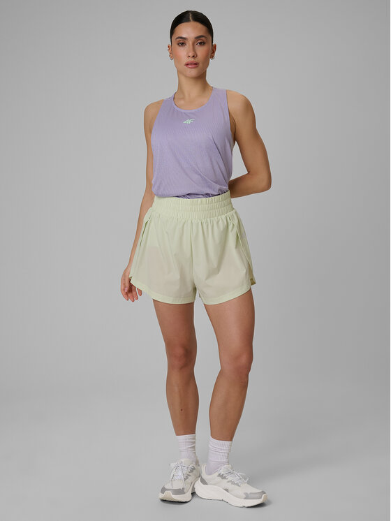 4F 4F Szorty sportowe SOLAR PUNK Zielony jasny Regular Fit
