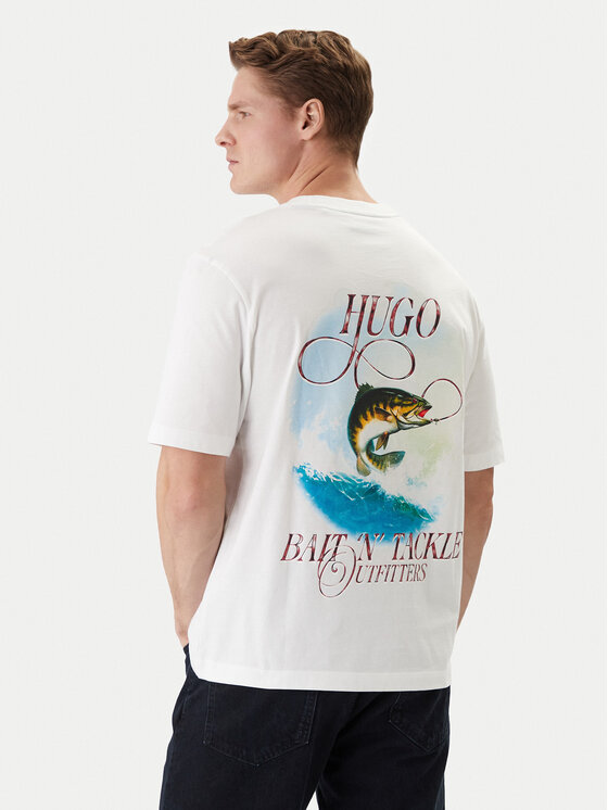 HUGO HUGO Tričko Nofishix 50554370 Biela Regular Fit