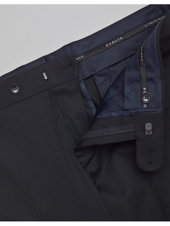 Borgio Borgio Spodnie garniturowe galatro_c_sf Czarny Slim Fit