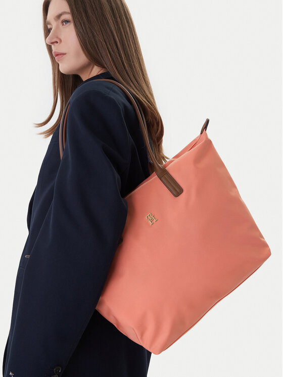 Tommy Hilfiger Tommy Hilfiger Handtasche Popette Tote AW0AW17711 Korallenfarben