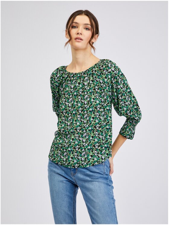 Orsay Orsay Bluzka 619143884000__34 Zielony Regular Fit
