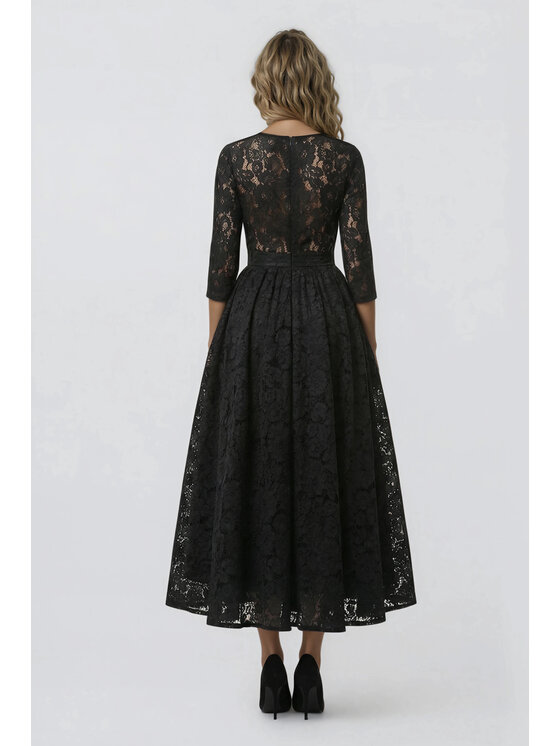 MATSOUR'I MATSOUR'I Sukienka elegancka Vicktoria Black Czarny A-Line Fit