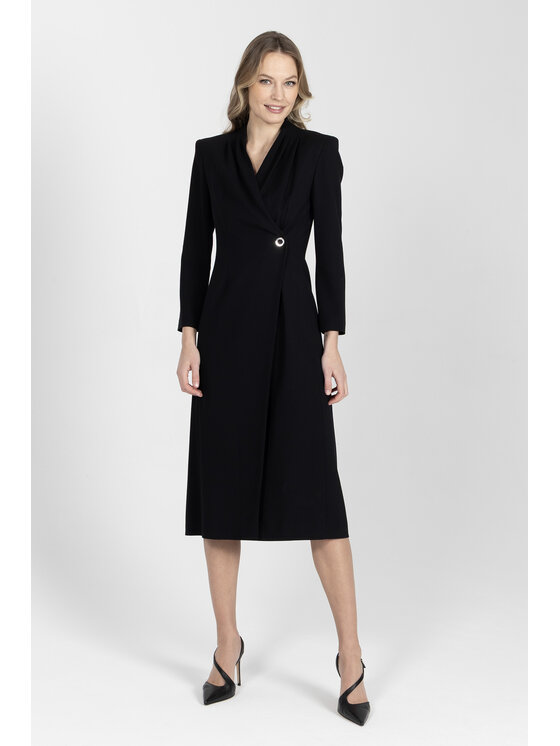 Deni Cler Milano Deni Cler Milano Sukienka codzienna W-DC-3432-F2-E3-90-1 Czarny Regular Fit