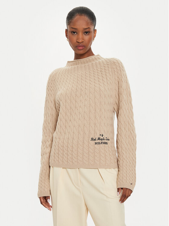 Tommy Hilfiger Tommy Hilfiger Sveter WW0WW42144 Béžová Relaxed Fit