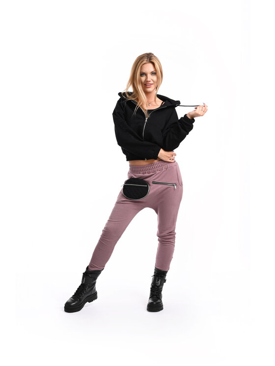 MANDRAGORA MANDRAGORA Spodnie dresowe wężymord Różowy Baggy Fit