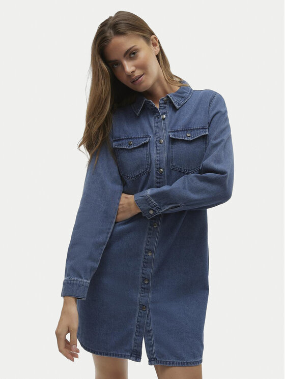Vero Moda Vero Moda Sukienka jeansowa Jennie 10310968 Niebieski Regular Fit