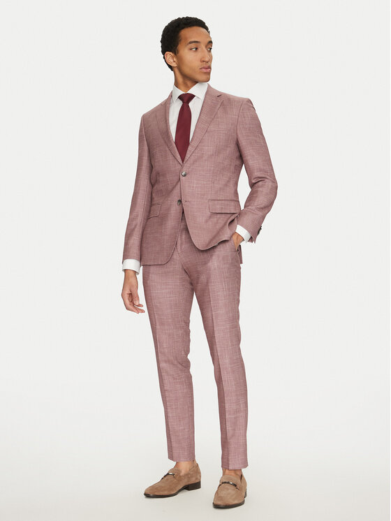 BOSS BOSS Spodnie materiałowe H-Genius-251 50535685 Różowy Slim Fit
