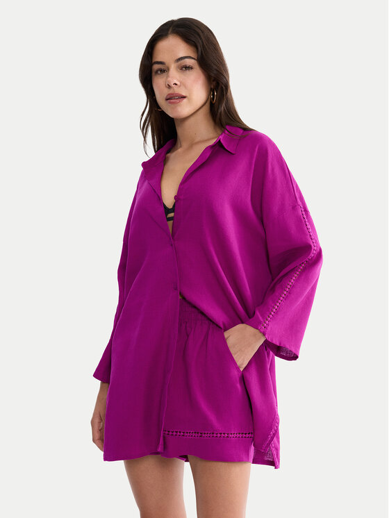 Triumph Triumph Пижамена риза Summer Wear 10227228 Розов Regular Fit